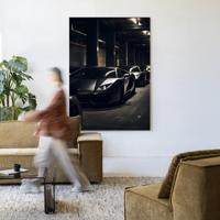 Urban Cotton Wandkleed 'Luxury Drive' 110 x 145cm in Frame - black