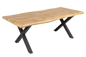 Eettafel WILD 180cm tafelblad 50mm X-poten wild eiken-look natual - 45083