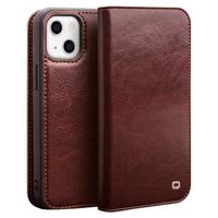 Qialino Classic iPhone 14 Plus Wallet Leren Hoesje - Bruin