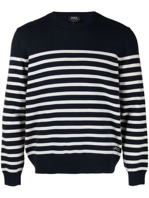 A.P.C. pull à rayures - Bleu