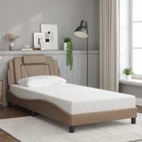 Bedframe "Viana" zonder matras kunstleer cappuccinokleurig 100x200 cm