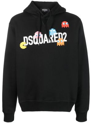 DSQUARED2 hoodie en coton à logo imprimé - Noir