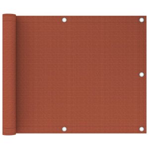 VidaXL Balkonscherm 75x500 cm hdpe terracottakleurig