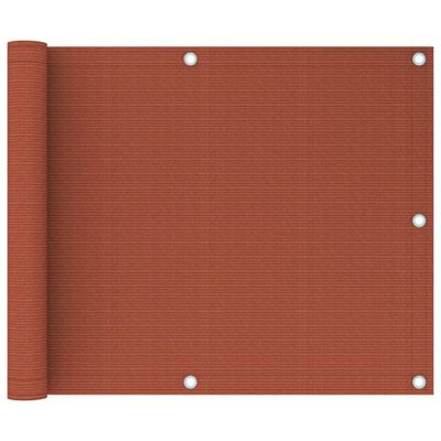 VidaXL Balkonscherm 75x500 cm hdpe terracottakleurig