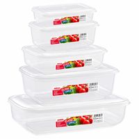 Set van 15x stuks diepvries vershoudbakjes met stevige deksel in 5x verschillende formaten