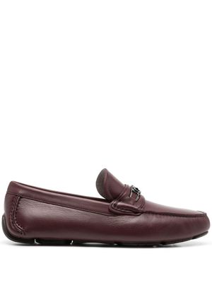 Ferragamo mocassins en cuir à boucle Gancini - Rouge