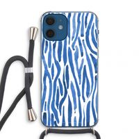 Blauwe nerven: iPhone 12 mini Transparant Hoesje met koord