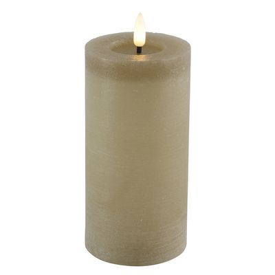 Countryfield LED kaars/stompkaars - beige - D7,5 x H15 cm - timer