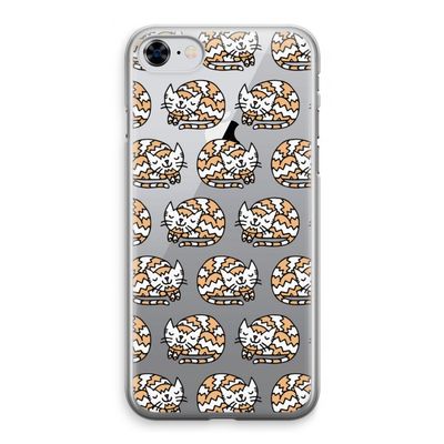 Slapende poes: iPhone 8 Transparant Hoesje