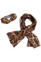 Like Flo winter sjaal + haarband meisjes - bruin - Nila - geweven, panter