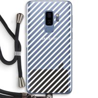Strepen zwart-wit: Samsung Galaxy S9 Plus Transparant Hoesje met koord