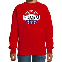 Have fear Croatia is here / Kroatie supporter sweater rood voor kids - thumbnail