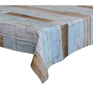 Tafelzeil/tafelkleed houten planken print 140 x 250 cm   -