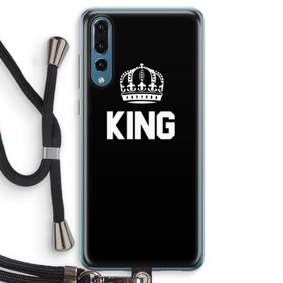 King zwart: Huawei P20 Pro Transparant Hoesje met koord