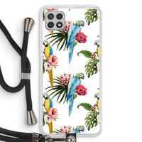 Kleurrijke papegaaien: Samsung Galaxy A22 4G Transparant Hoesje met koord Kleurrijke papegaaien: Samsung Galaxy A22 4G Transparant Hoesje met koord