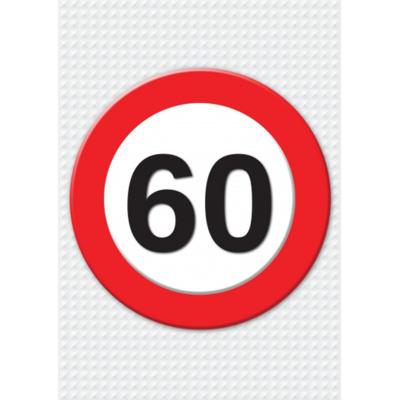 Verjaardag deurposter - 60 jaar - stopbord - 59 x 84 cm - leeftijd feestartikelen