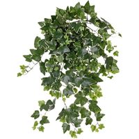Groene/witte Hedera Helix/klimop kunstplant 65 cm voor buiten - thumbnail