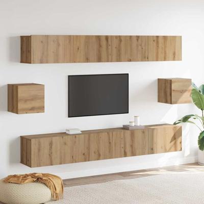 6-delige TV-kast set Artisan eiken Bewerkt hout