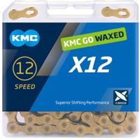 KMC ketting X12 12v 126L waxed Ti-N goud KMC ketting X12 12v 126L waxed Ti-N goud