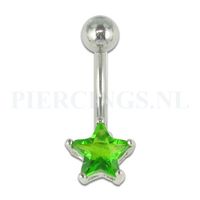 Navelpiercing ster groen