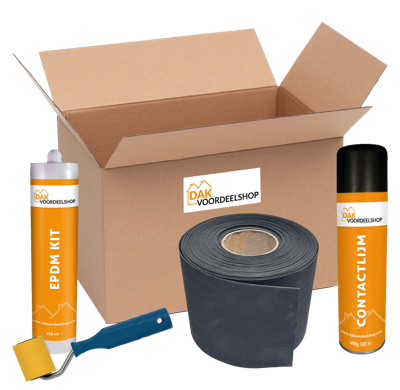 EPDM dakgootpakket compleet - 25 cm. breed-3,00 meter EPDM dakgootpakket compleet - 25 cm. breed-3,00 meter