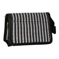 Traveller Spiegeltas stripe blauw creme 16.5x11cm