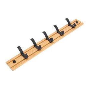 QUVIO Kapstok Bamboo verschuifbare haken hout