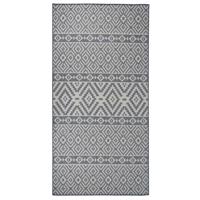 VidaXL Buitenkleed met patroon platgeweven 100x200 cm blauw VidaXL Buitenkleed met patroon platgeweven 100x200 cm blauw