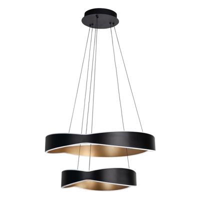 Highlight Design hanglampOnda zwart met goud dubbel - H5549.38