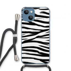 Zebra pattern: iPhone 13 mini Transparant Hoesje met koord