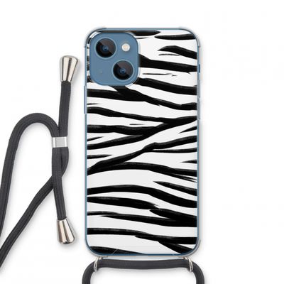 Zebra pattern: iPhone 13 mini Transparant Hoesje met koord
