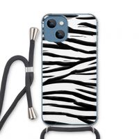 Zebra pattern: iPhone 13 mini Transparant Hoesje met koord