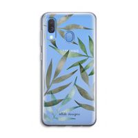 Tropical watercolor leaves: Samsung Galaxy A40 Transparant Hoesje Tropical watercolor leaves: Samsung Galaxy A40 Transparant Hoesje