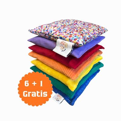 Sensorische pittenzakjes regenboog 6+1 GRATIS