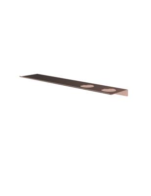 Hotbath &More Planchet 60 cm inclusief bevestigings rails met 2 uitsparingen voor een zeepdispenser of beker Geborsteld messing PVD