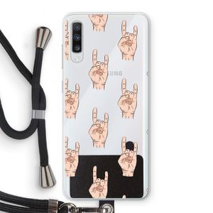 Rock: Samsung Galaxy A70 Transparant Hoesje met koord