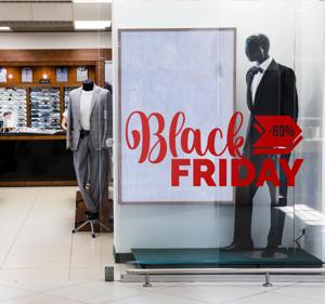 Gepersonaliseerde black friday sticker etalage korting label