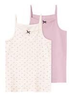 Name It Name It Kinder Topje Meisjes NKFSTRAP 2-Pack Roze/Off-White