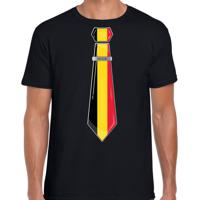 Verkleed T-shirt voor heren - stropdas Belgie - zwart - supporter - themafeest