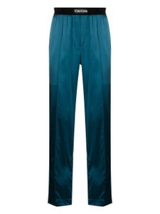 TOM FORD pantalon de jogging à bande logo - Bleu