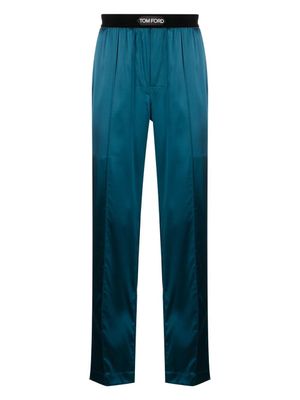 TOM FORD pantalon de jogging à bande logo - Bleu