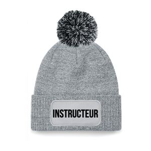 Instructeur muts met pompon - unisex - one size - grijs