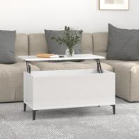 Salontafel 90x44,5x45 cm bewerkt hout hoogglans wit