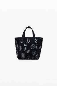 Nylon tas met cirkels - BLACK - U