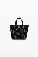 Nylon tas met cirkels - BLACK - U