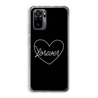 Forever heart black: Xiaomi Redmi Note 10 Pro Transparant Hoesje