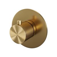 Brauer Gold Carving inbouwthermostaat - met inbouwdeel - 1 carving knop - - PVD - geborsteld goud 5-GG-090