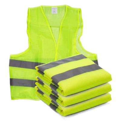 Veiligheidsvest - 3x - fluorescerend geel - volwassenen - reflecterende hesjes Veiligheidsvest - 3x - fluorescerend geel - volwassenen - reflecterende hesjes