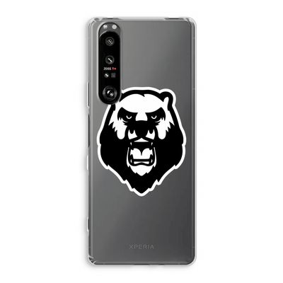 Angry Bear (white): Sony Xperia 1 III Transparant Hoesje