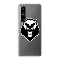 Angry Bear (white): Sony Xperia 1 III Transparant Hoesje